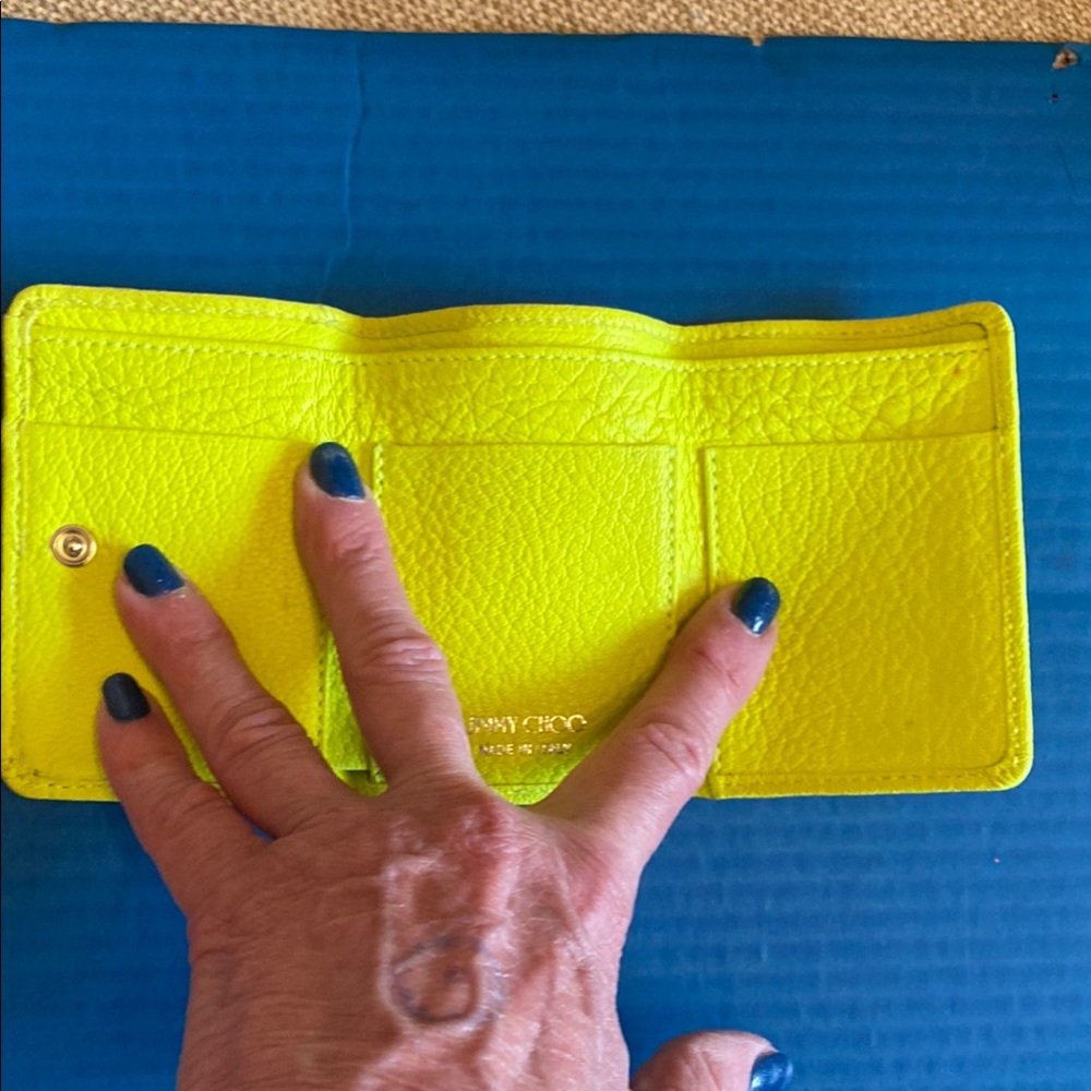Jimmy Choo Yellow Wallet with Star Accents - Picture 3 of 12
